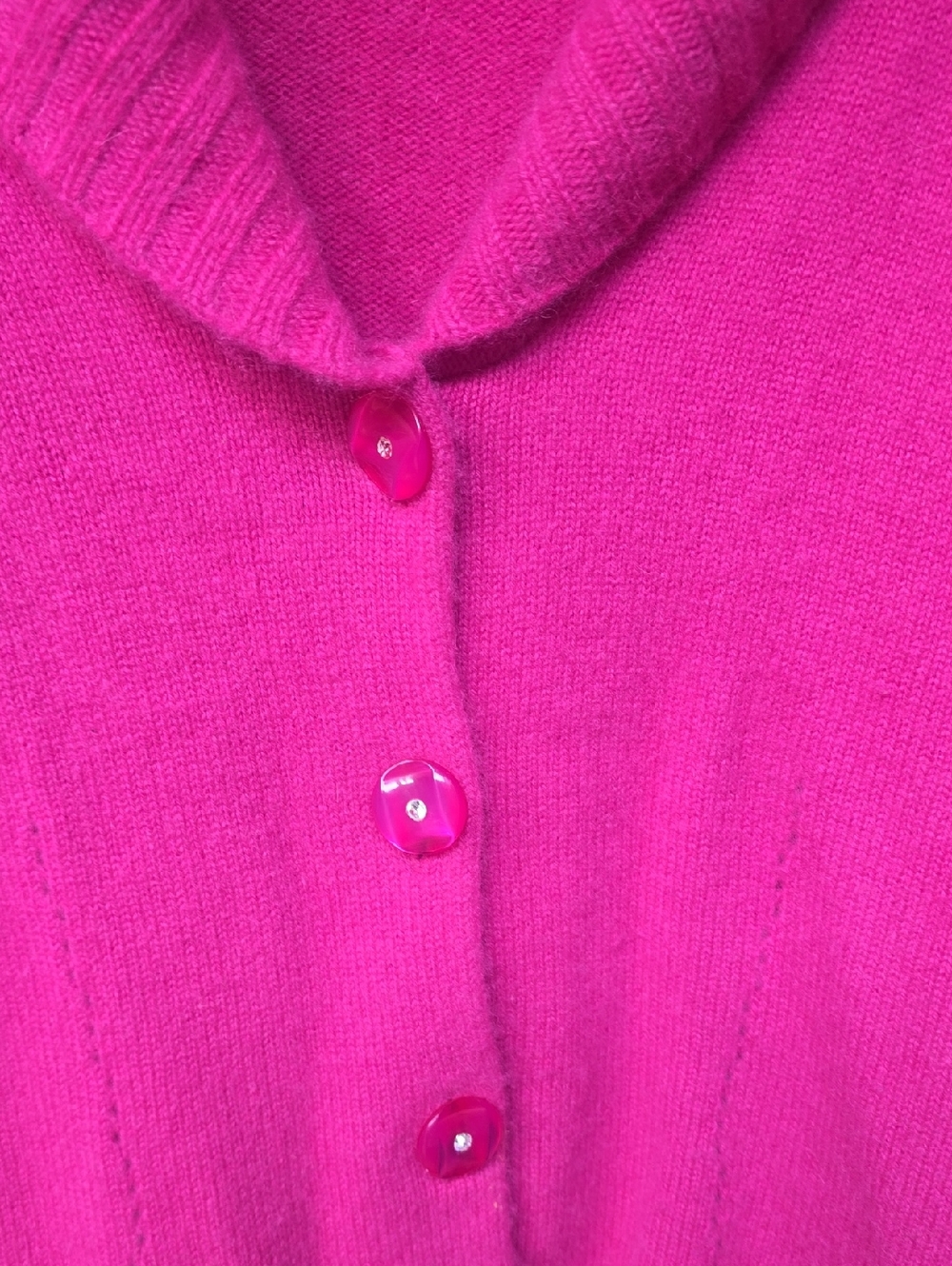 A. Giannetti hot pink two ply cashmare cardigan M - Picture 3 of 5